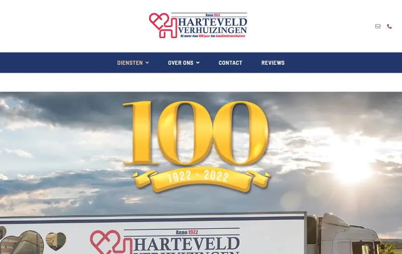 Website van Harteveld Verhuizers, klant van Iverium Software